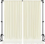 32ftx10ft Wrinkle Free Beige Backdrop Curtain - 10 Feet Photography Backdrop Drapes, Silky Polyester Back Drop Cloth for Wedding Baby Shower Balloon Arch Background by Unknown