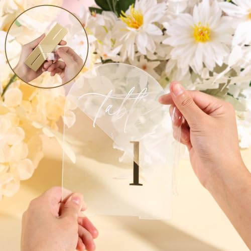Arch Wedding Table Numbers 1-30 with Stands - 5.5x7 Inch, Clear - Image 4
