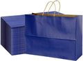 BLEWINDZ 70Pcs Large Paper Bags with Handles, 16x6x12 Inches Dark Blue Paper Shopping Bags for Small Business, Large Kraft Gift Bag Bulk for Grocery Mechandise Retail by BLEWINDS