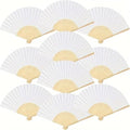 Abanicos De Mano para Fiesta 24PCS White Bamboo Paper Fan - Foldable (Wedding Gift/Party Decor) by Unknown