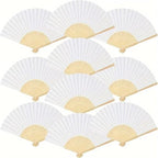 Abanicos De Mano para Fiesta 24PCS White Bamboo Paper Fan - Foldable (Wedding Gift/Party Decor) by Unknown