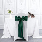 100 Pieces Emerald Green Satin Chair Sashes for Wedding Reception Party Hotel Home Kitchen Decoration-Emerald Green - Image 6
