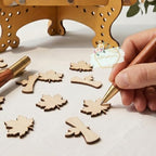 Wedding Guest Book Tree Alternative with Leaf Chips, Wooden Frame Sign-in - Image 5
