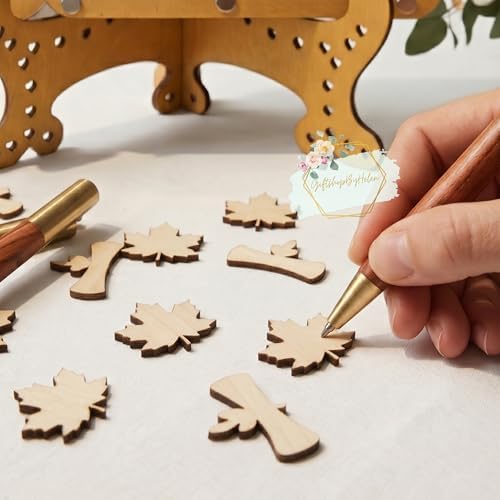Wedding Guest Book Tree Alternative with Leaf Chips, Wooden Frame Sign-in - Image 5