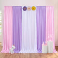 gogoparti 15ft x 10ft Light Purple Pink and White Backdrop Curtains, Wrinkle Free Backdrop Drapes for Wedding Birthday Party Background, 6 Panel 2.5x10ft by Gogoparti