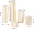 5 Pcs Cardboard Flower Stand Set, Honeycomb Wedding Flower Pedestal Cylinder Covers with PVC Top Plates, Round Display Plinth Stands for Wedding, Birthday, Baby Shower, Party Decorations - Image 5