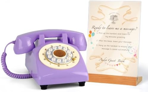 RetroVox Audio Guest Book Wedding Phone, D Purple by ChooseaFunAudioGuestbookforYourEvent