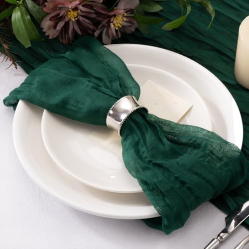 Cheesecloth Napkins Emerald Green Cloth Napkins Bulk,Set of 50 - Image 3