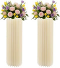 2Pcs Cylinder Stands for Party Foldable Cardboard Centerpiece Display Round Stands Centerpiece Cake Pedestal Stand 100LBS for Wedding Party Birthday Decor 100cm High (2Pcs) by Unknown
