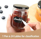 24Pack 12oz Glass Jars with Lids, 350ml Clear Candle Jars for Making Candles, Reusable & Dishwasher Safe Manson Canning Jar Bulk for Jam, Jelly, Honey, Pickles, Spice - Image 4