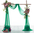 Pack of 2 Wedding Arch Drape Panel Fabric 30" x 50ft - Emerald Green - Image 2