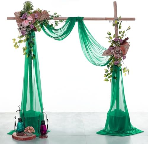 Pack of 1 Wedding Arch Drape Panel Fabric 30" x 100ft - Emerald Green - Image 2