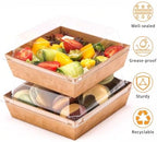 100 Pcs Small Charcuterie Boxes with Clear Lids - To Go Paper Rectangle Charcuterie Box, Disposable Food Containers, 5Inch Dessert Boxes for Cookie, Cake Slice Strawberries (Brown) - Image 4