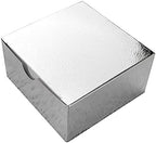 100 4 x 4 x 2" Silver Cake Wedding Favors Boxes with Tuck Top for Wedding Party Birthday Candy Gifts Decorations by BalsaCircle