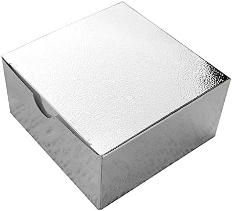 100 4 x 4 x 2" Silver Cake Wedding Favors Boxes with Tuck Top for Wedding Party Birthday Candy Gifts Decorations by BalsaCircle