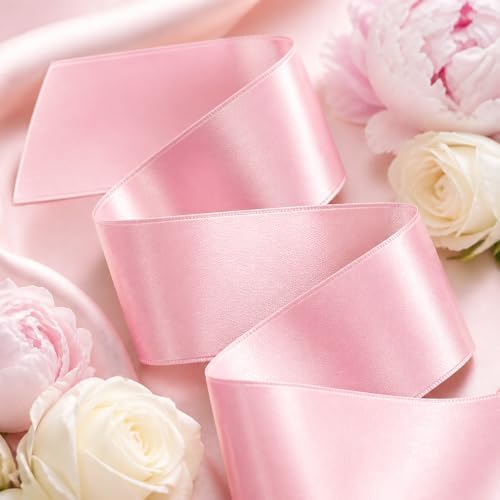 50 Pcs Pink Satin Chair Sashes 6 x 108in Chair Bows for Wedding - Image 4