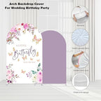 Set of 2 Arch Backdrop Covers Butterfly Theme Birthday Party Decorations Arch Frame Stretchy Cover Pink Purple Baby Shower Fiesta Decor (6FT & 5FT,33) - Image 4