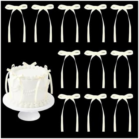 400 Pcs Purple Satin Ribbon Bows Cake Toppers by Unknown