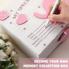 Soaoo 3D Wooden Elephant Baby Keepsake Box Baby Boy Girl Memorial Box, Pink - Image 4