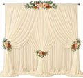 30ft x 10ft Champagne Backdrop Curtains, Wrinkle-Free Sheer Chiffon Fabric Photo Backdrop Drapes for Wedding Arch Party Ceremony Stage Photography Decorations by WishCare