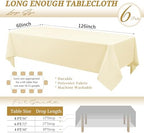 6 Pack Tablecloth 60 x126 inch Polyester Table Cloth for 8 Foot Rectangle Tables,Stain and Wrinkle Resistant Washable Fabric Table Covers Polyester Beige Table Clothes for Wedding,Party,Banquet - Image 2