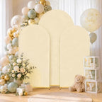 Arch Backdrop Stand Set with Cover 7.2ft,6ft x 2 Arched Frame Stand and Spandex Wedding Arch Cover & Storage Bag (Beige, 7.2Ft+6Ft+6Ft) - Image 7