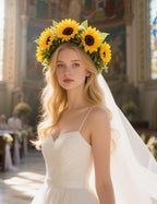 Artificial Sunflower Garland Decor, Silk Fake Sunflower Hanging Wreath Vines Flowers Garland for Outdoor Home Summer Party Table Wall Wedding Baby Shower Birthday Decor (6 Pack,8ft) - Image 3