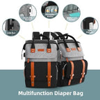 ISMGN Diaper Bag Backpack with Changing Station, Baby Diaper Bag，GreyBlack - Image 3