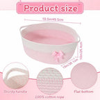 Colingmill Extra Large Woven Gift Basket,Pink,19.5 Inch - Image 2