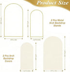 Arttown Arch Backdrop Stand Set, 7.2FT and 6FT, for Wedding Event Beige - Image 2