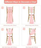 Blush Aisle Chair Sashes 8ft Long 48 Pieces Sheer Chair Cover for Banquet Wedding Aisle Chair Party Hotel Decoration - Image 3