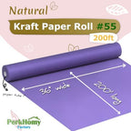 PerkHomy 36" x 2,400" (200') Purple Kraft Paper Roll for Craft Bulletin Board Paper Art Table Covering Crafting Gift Wrapping Bouquet Packing Parcel 80GSM 55LB (Purple, 36" x 200') - Image 2
