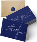 Thank You Cards | Bulk Greeting Cards | 100 Pack (Navy Blue) by PaperPlayDesign
