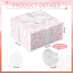 Faccito 8 Pack Pink Floral bridesmaid proposal Gift Boxes with Ribbon - Image 2