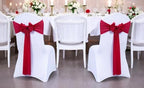 MDS Pack of 25 Chiffon Chair Sashes for Wedding & Event Décor - Apple Red - Image 2