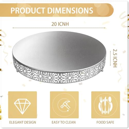 Wenqik 20 Inch Cake Stand Round Metal Cupcake - Image 2