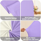 Cream and Lavender Photo Arch Backdrop Cover Set of 2 Spandex 7.2ft and 6ft Arch Covers Stretchy Backdrop Baby Shower Arch Stand Covers for Girls Birthday Party Wedding Banquet Background - Image 6