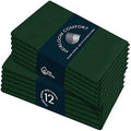 Forest Green Cloth Napkins 18x18 Inch - 12 Pack - 100% Cotton, Soft, Durable, Absorbent, Washable, Reusable - Hemstitch Mitered Edges - Perfect for Weddings, Fall, Dinner, Everyday by HEIRLOOMCOMFORT