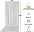 50x15ft Ivory Backdrop Curtains for Parties, Wrinkle Free Polyester Ivory Photo Backdrop Drapes 10 Panels 15 ft Long Back Drop Cloth Drapery for Wedding Birthday Photography Background Party - Image 5