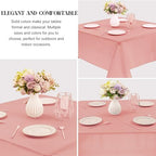 4 Pack Square Table Cloth 52x52 Inch Tablecloth Machine Washable Fabric Polyester Table Cover for Dining, Buffet Parties, Picnic, Events, Weddings Decor（Dusty Rose） - Image 3