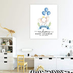 Andaz Press Custom Large Baby Shower Canvas Welcome Sign, 16 x 20 Inches, Baby Elephant and Baby Blue Balloons, Guestbook Alternative, Personalized Sign Our Canvas, for Elephant Baby Shower, Sprinkle - Image 4