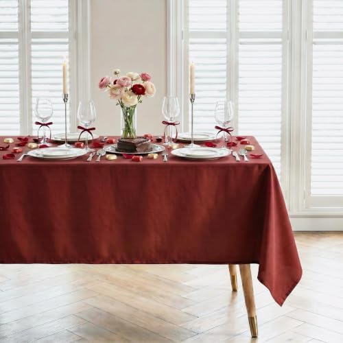 Thick Deep Red Tablecloth, Water & Wrinkle Resistant, 54x120 Inch by Unknown
