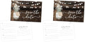 Your Main Event Prints 50 Rustic Mason Jar Save The Date Cards for Wedding, Engagement, Anniversary, Baby Shower, Birthday Party, Wood Save The Dates Postcard Invitations (Pack of 2) by YourMainEventPrints