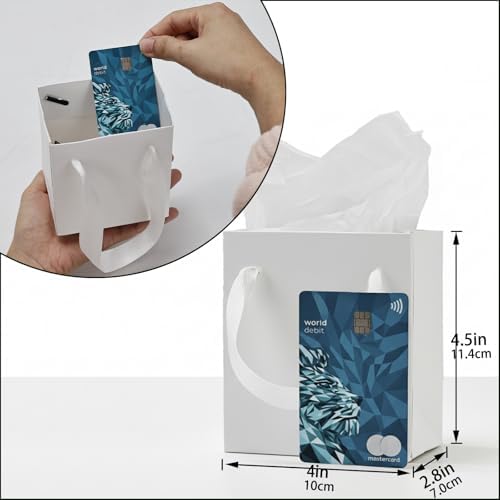 Papertide 36 Pack White Mini Gift Bags 4×2.8×4.5 inch with Tissue Paper - Image 2