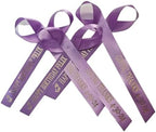 25 Personalized Ribbons Assesmbled Bows Custom Bridal Shower Favor Party Favors Custom Wedding Ribbon Bridesmaid Memorial Ribbons Funeral Baby Invitations Mis XV años Quinceanera (Lavender) - Image 2