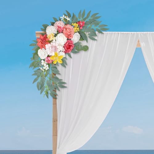 Finphoon Hot Pink Wedding Arch Flowers Set of 2 - Image 7