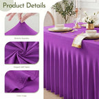 2Pack Spandex Tablecloth for 8FT Rectangle Tables,Table Skirt - Image 4