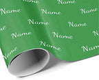 MyPupSocks Personalized Text Wrapping Paper, Custom Logo Gift Wrapping Paper Roll with Printed Name Green for Friend Grandma Grandpa Birthday Wedding Christmas Gifts 5 Rolls - Image 3