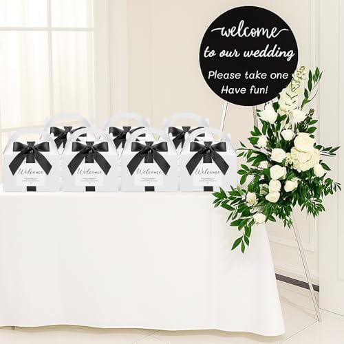 Maitys 24 Set Welcome Boxes for Wedding Guests 9x6x6 Gable Boxes, Black - Image 6