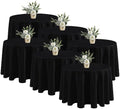 Fitable 6 Pack Black Round Tablecloths 120 Inch for 48"-96" Tables by Fitable